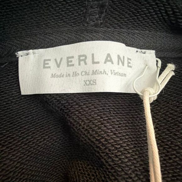 EVERLANE The 100% Human Typography French Terry Hoodie Sweatshirt Black White XX - Picture 6 of 7